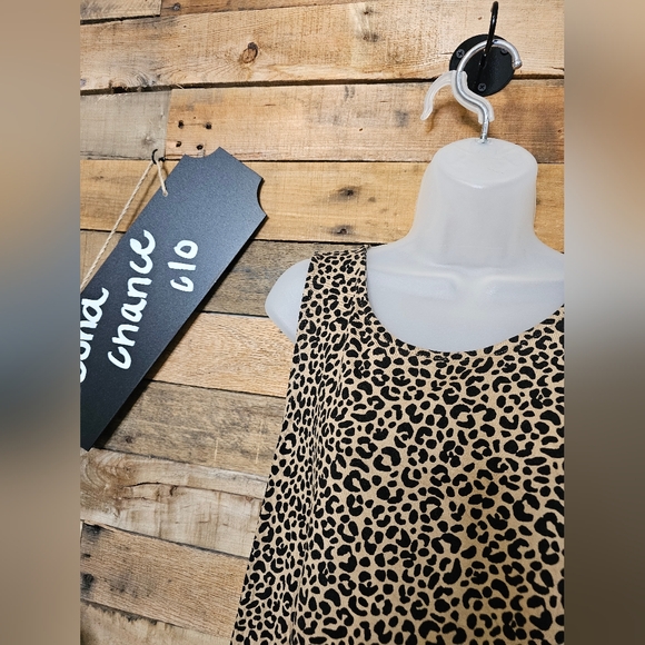 Old Navy women's leopard print causal A-line midi dress size L/XL - Picture 3 of 14